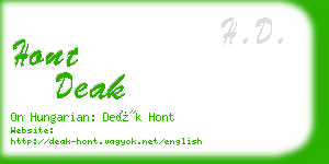 hont deak business card